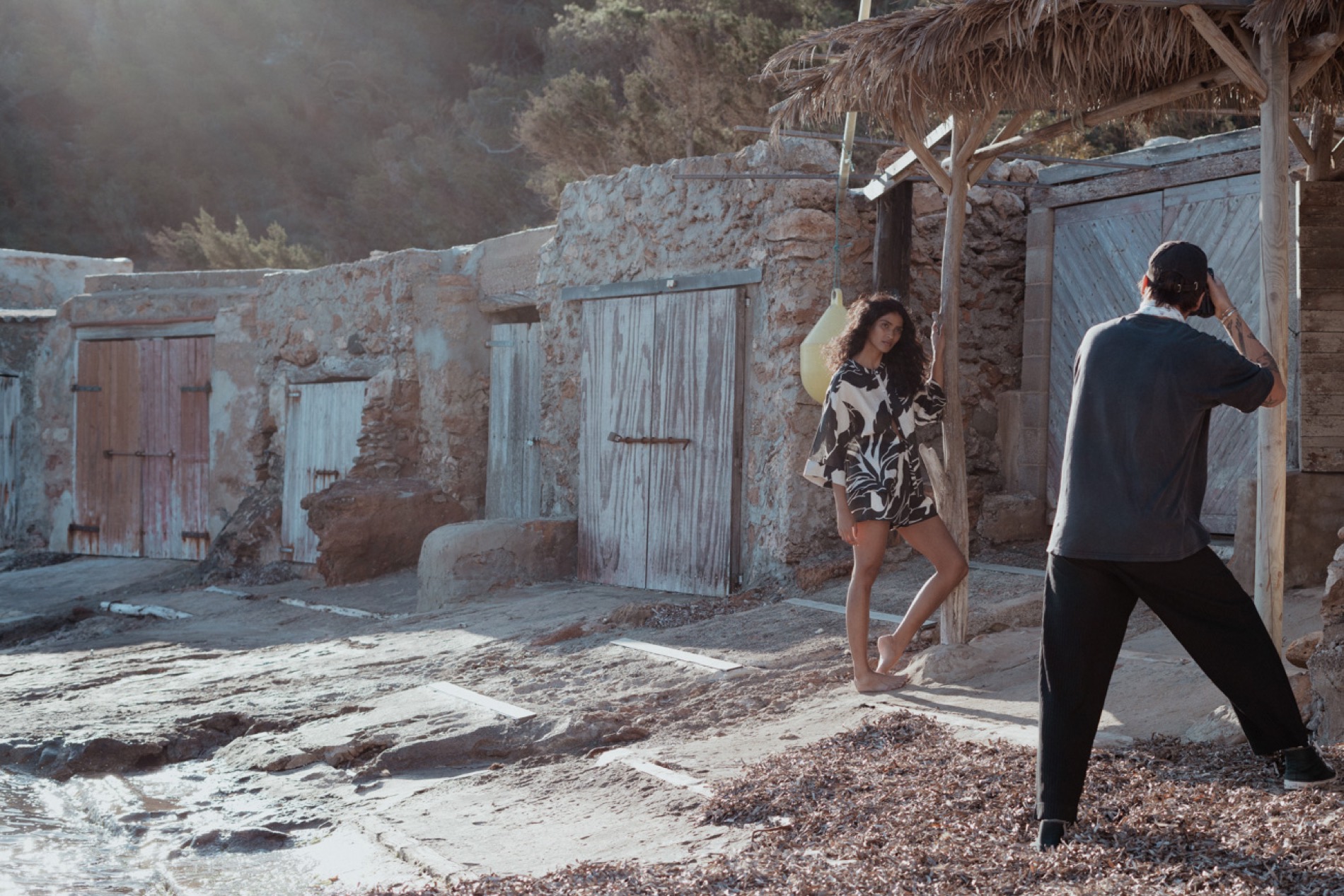 On location, coastal shoot