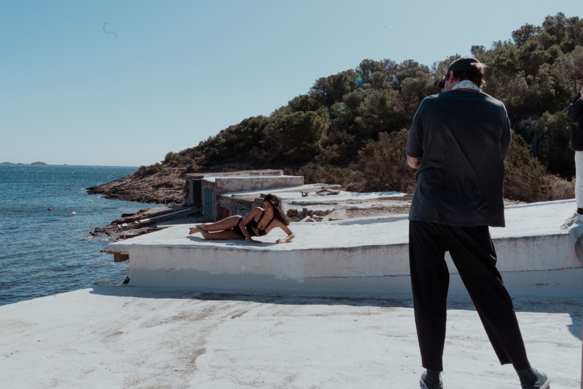 Setup shot of coastal location shoot