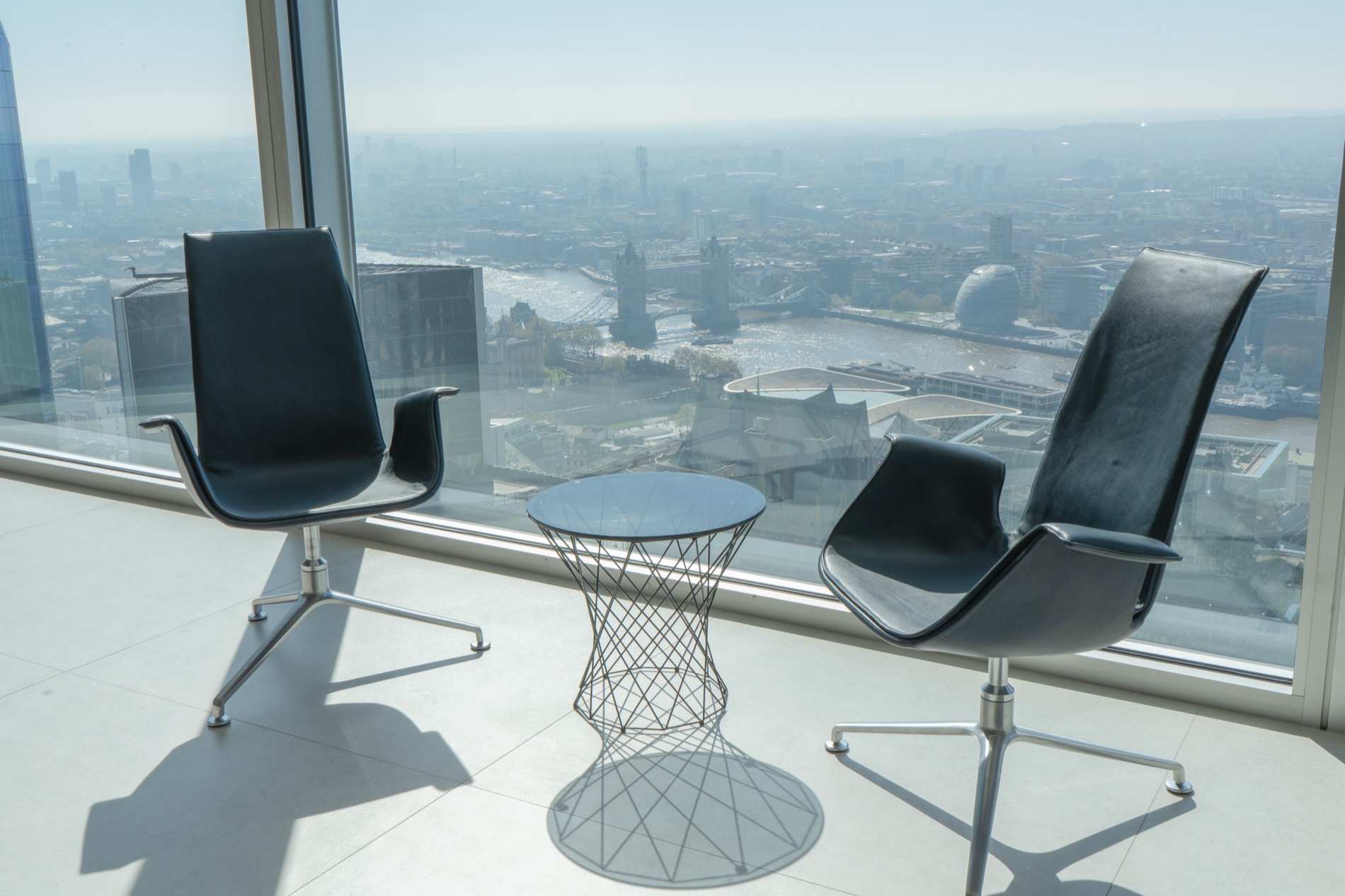Office with panoramic city view