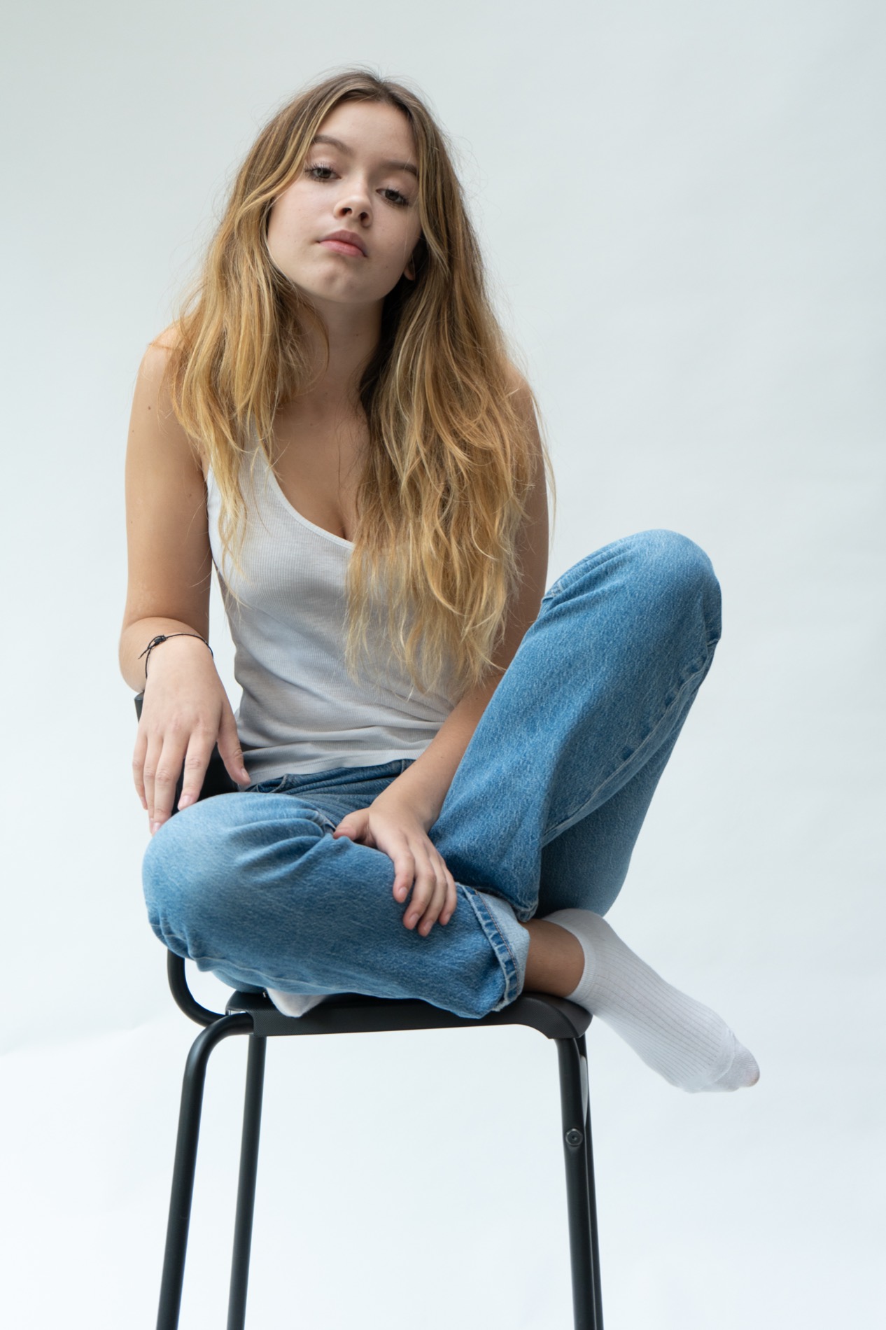 Studio portrait, side light