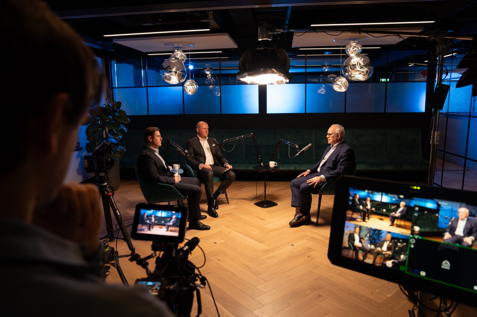 Wide view of broadcast studio