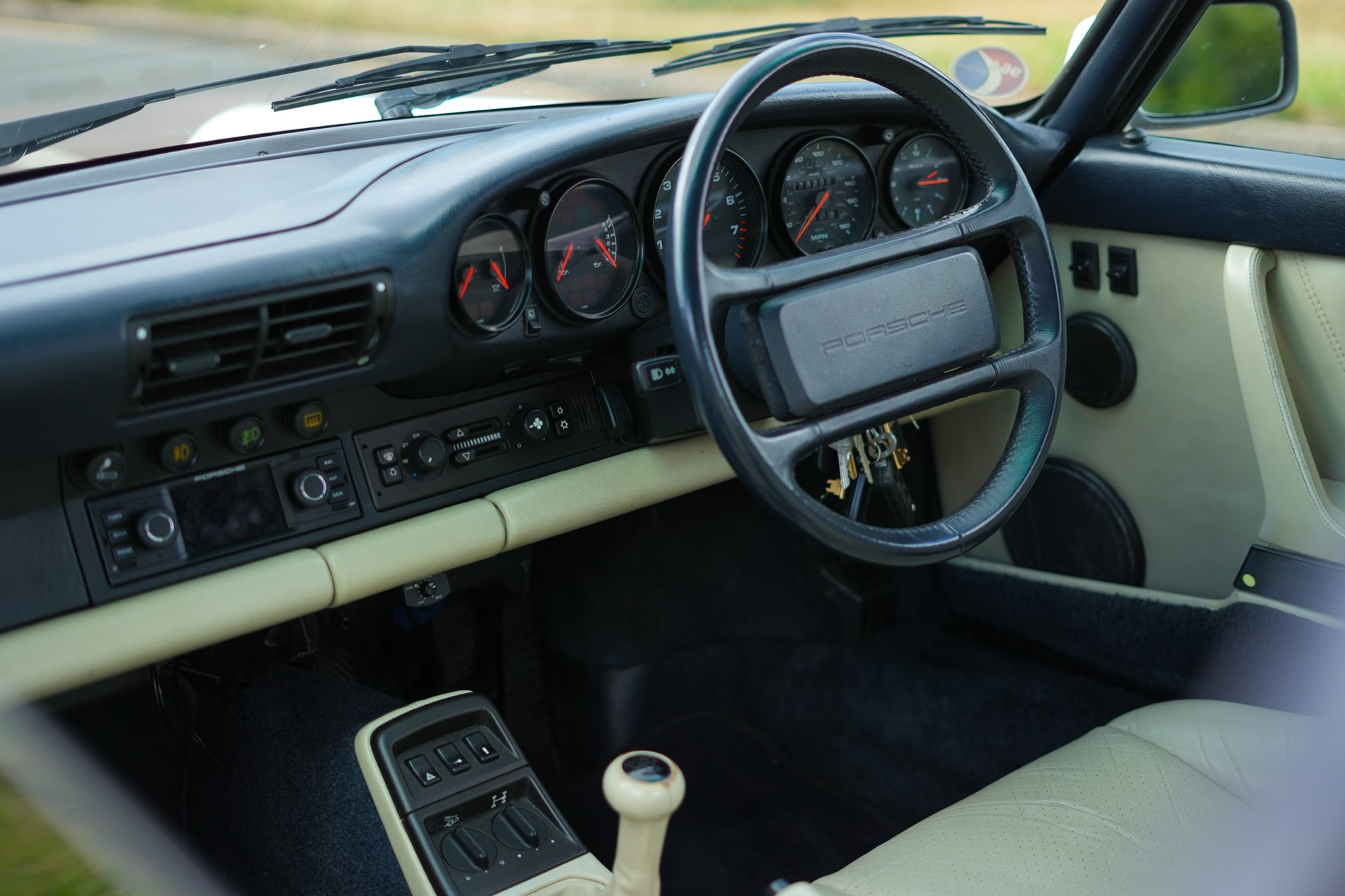 Classic Porsche 911 Carrera 4 dashboard and cockpit